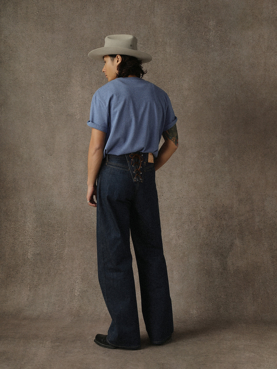 Lace-Back Selvedge Denim jeans