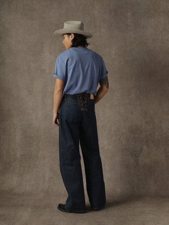 Lace-Back Selvedge Denim jeans