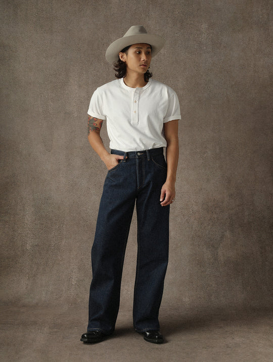 Lace-Back Selvedge Denim jeans