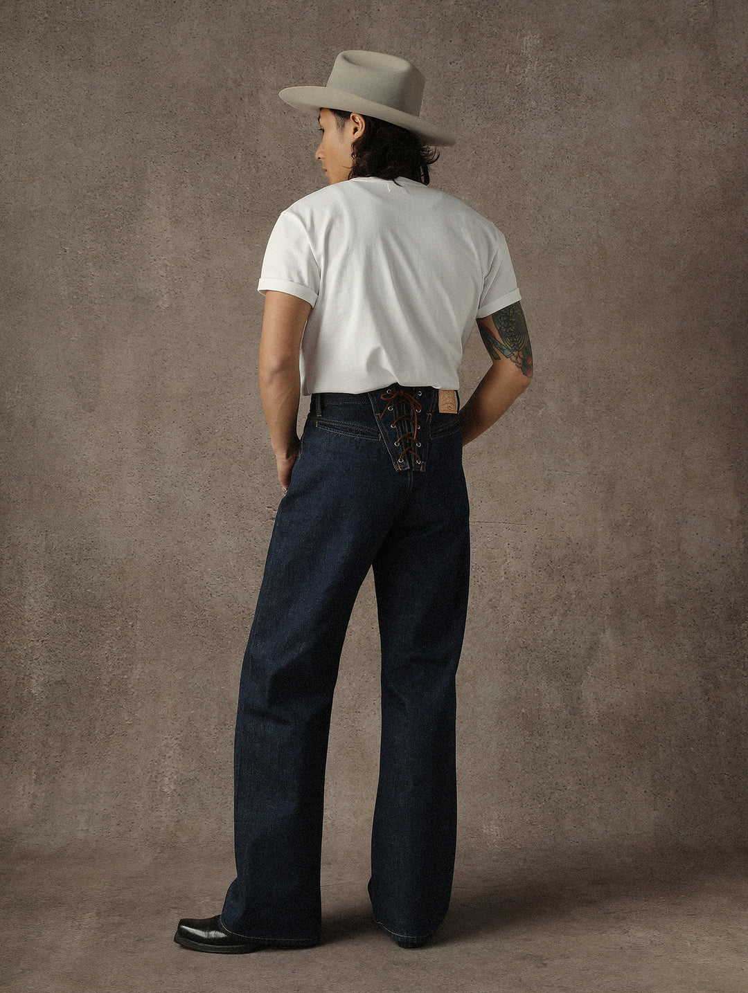 Lace-Back Selvedge Denim jeans