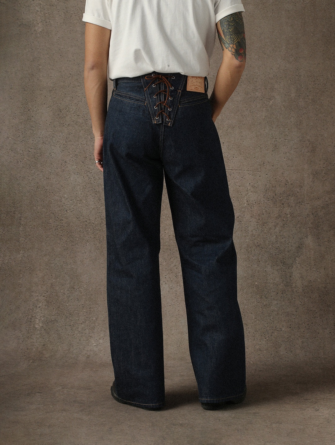 Lace-Back Selvedge Denim jeans