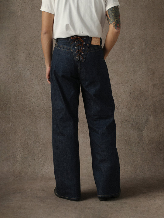 Lace-Back Selvedge Denim jeans
