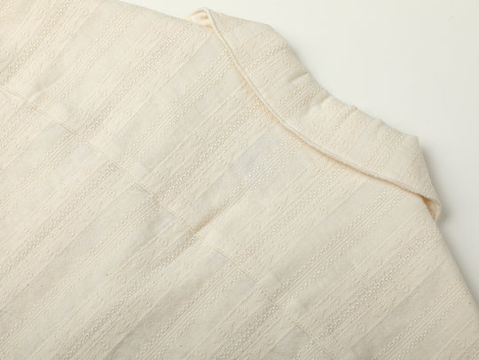 Openwork jacquard Cuban collar shirt