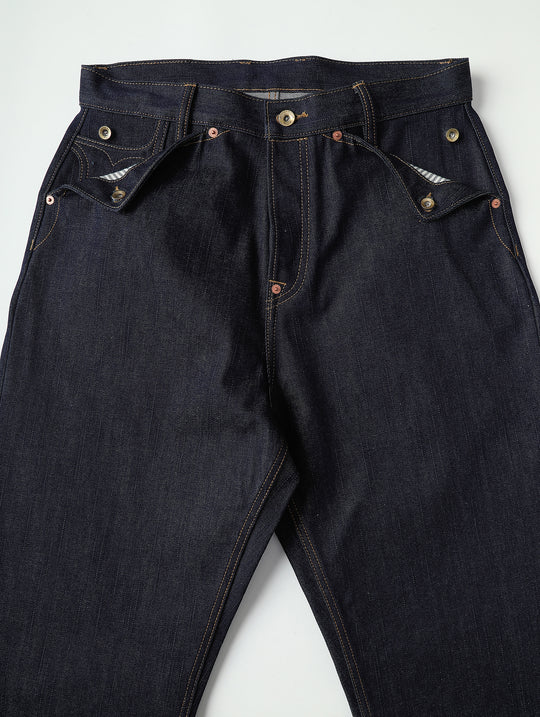 Bamboo Kasuri Series 17.7OZ Selvedge Denim Wide-Leg jeans