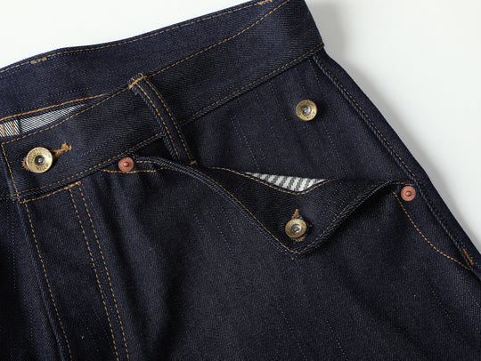 Bamboo Kasuri Series 17.7OZ Selvedge Denim Wide-Leg jeans