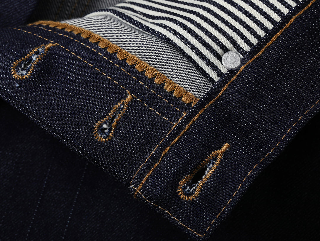 Bamboo Kasuri Series 17.7OZ Selvedge Denim Wide-Leg jeans