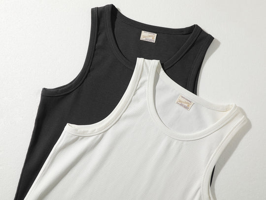280 grams long fiber Tank Top-White