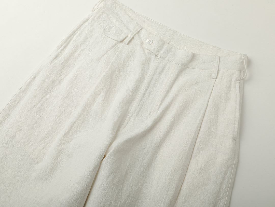 Linen-cotton chino trousers