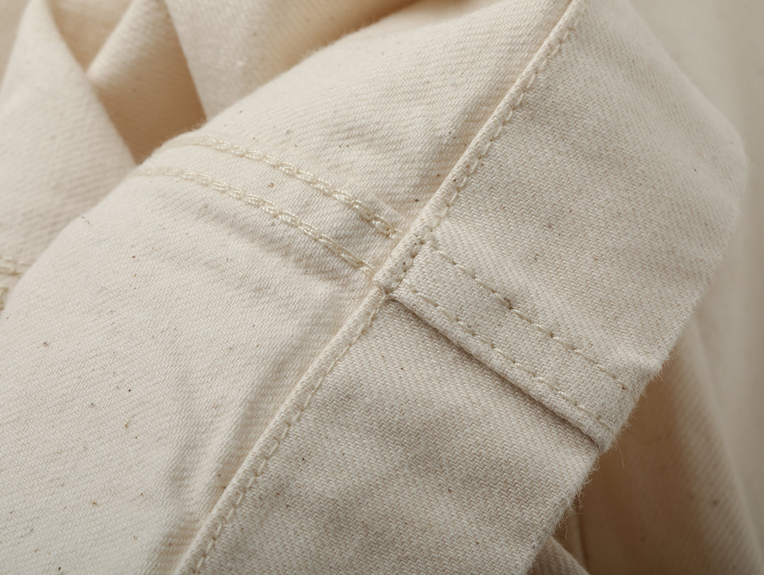 Cottonseed hull white chino jeans