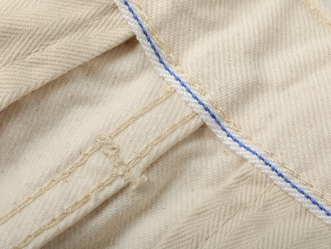 Cottonseed hull white chino jeans
