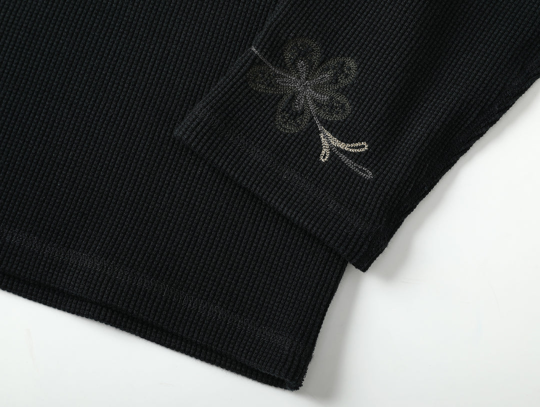 Western Series Flamebloom Henley Shirt-White