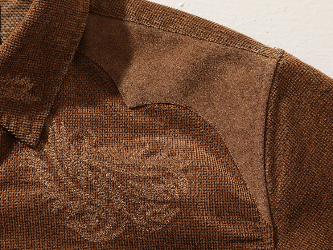 Western Series Paisley Embroidered Corduroy Shirt