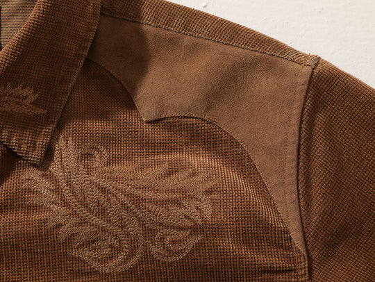 Western Series Paisley Embroidered Corduroy Shirt