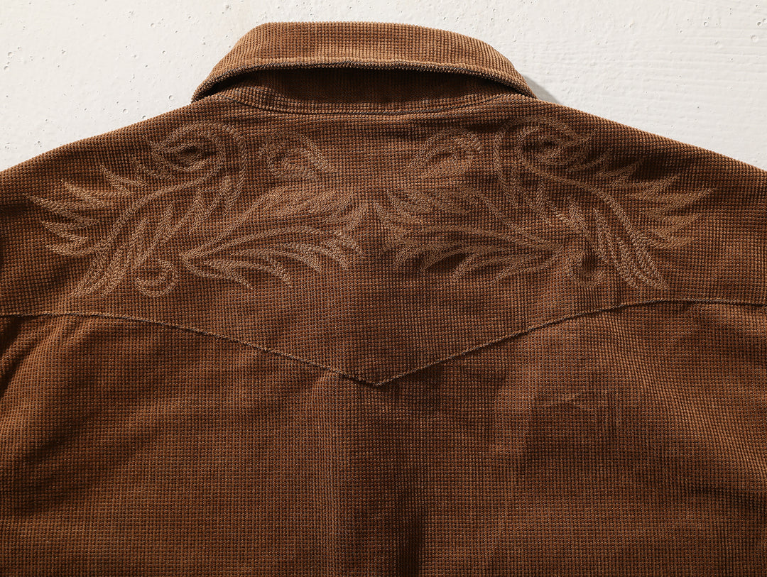 Western Series Paisley Embroidered Corduroy Shirt