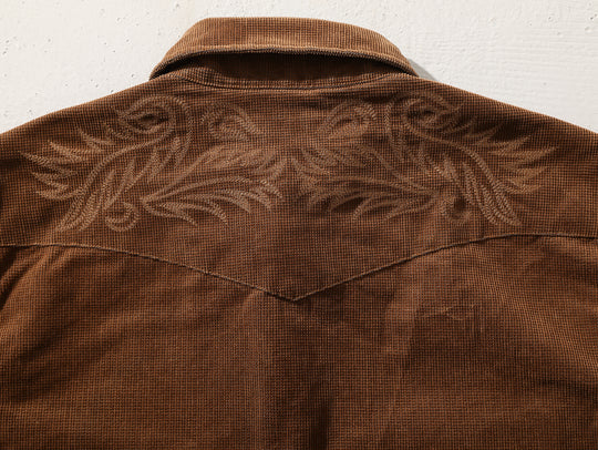 Western Series Paisley Embroidered Corduroy Shirt