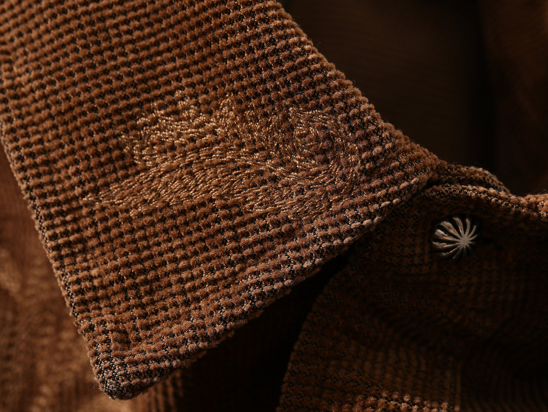 Western Series Paisley Embroidered Corduroy Shirt