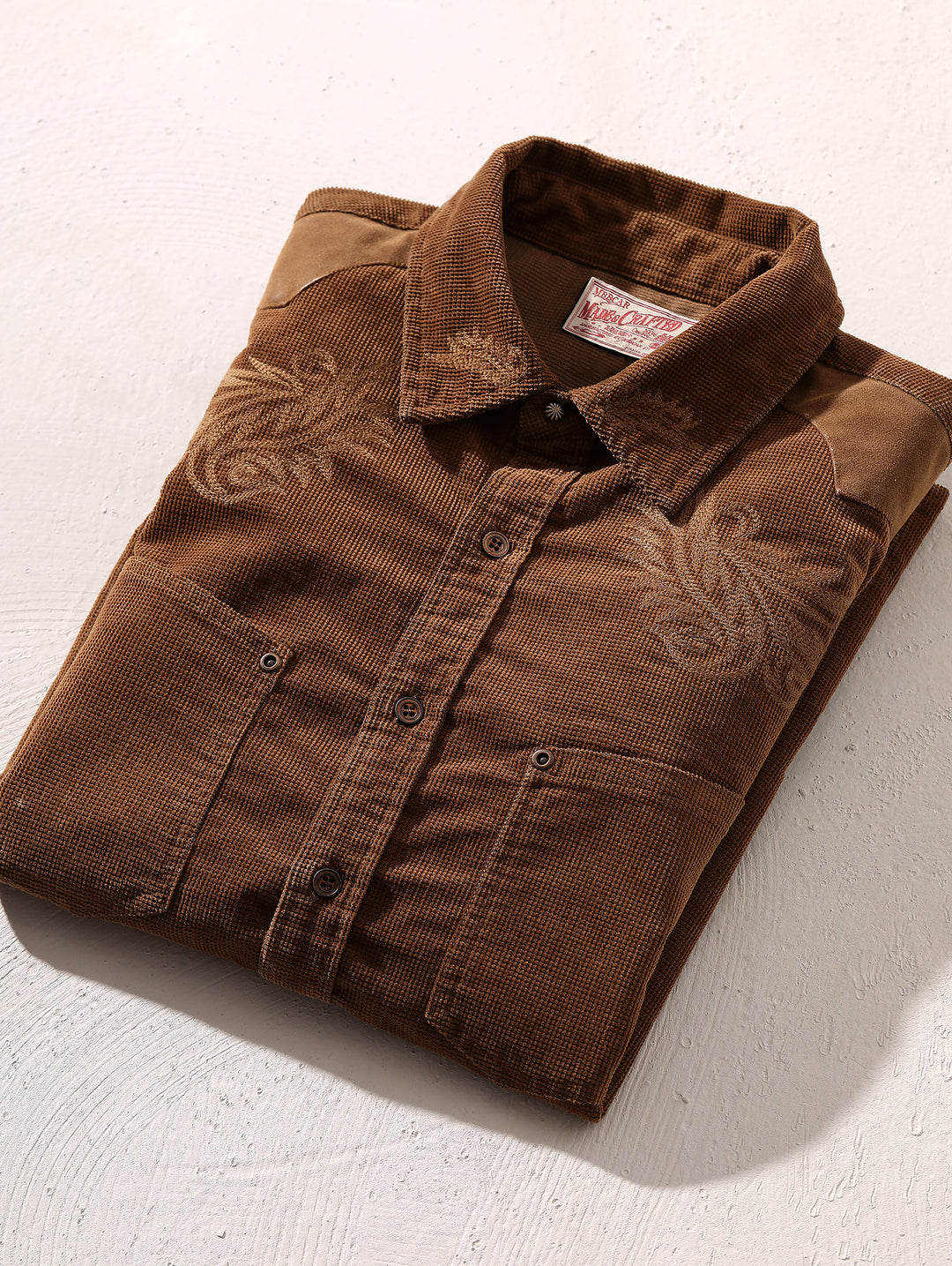 Western Series Paisley Embroidered Corduroy Shirt