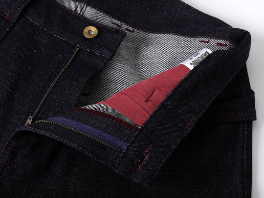 Xizang Collection Red Prayer Flag Core Wide-Leg Selvedge Denim jeans