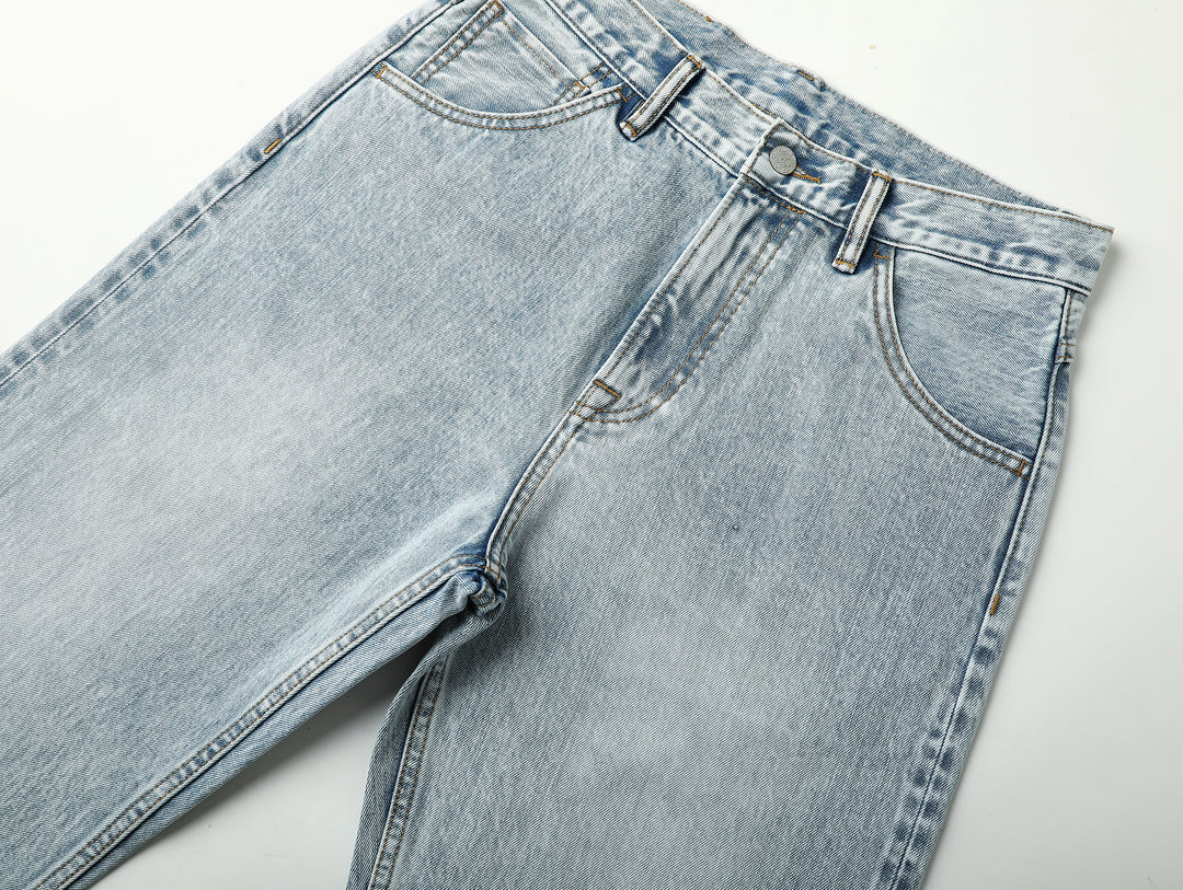 Ice Blue Washed Wide-Leg jeans