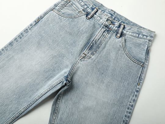 Ice Blue Washed Wide-Leg jeans