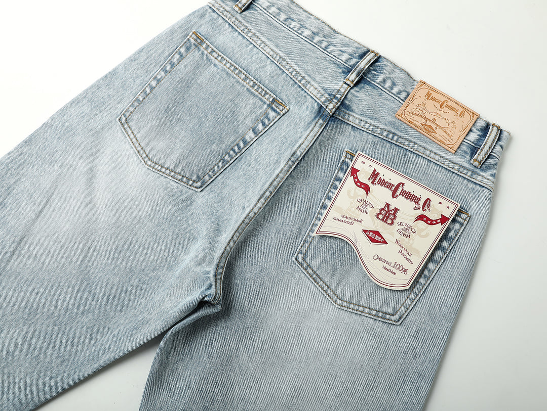 Ice Blue Washed Wide-Leg jeans