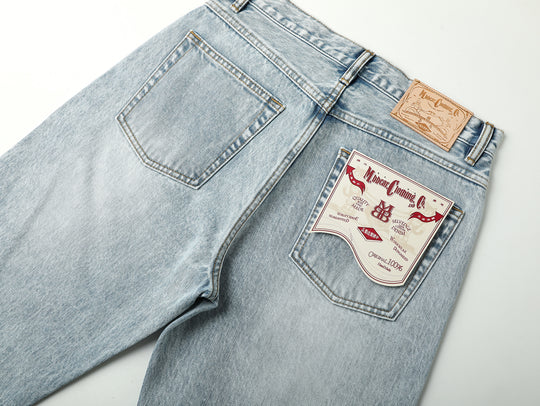 Ice Blue Washed Wide-Leg jeans