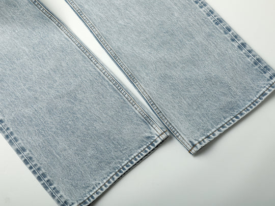 Ice Blue Washed Wide-Leg jeans