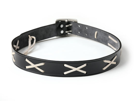 Vintage Marlon Brando-style Double-prong Buckle Full-grain Belt-Black
