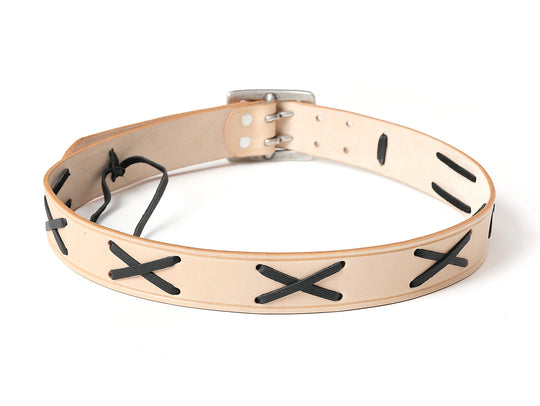 Vintage Marlon Brando-style Double-prong Buckle Full-grain Belt-Natural