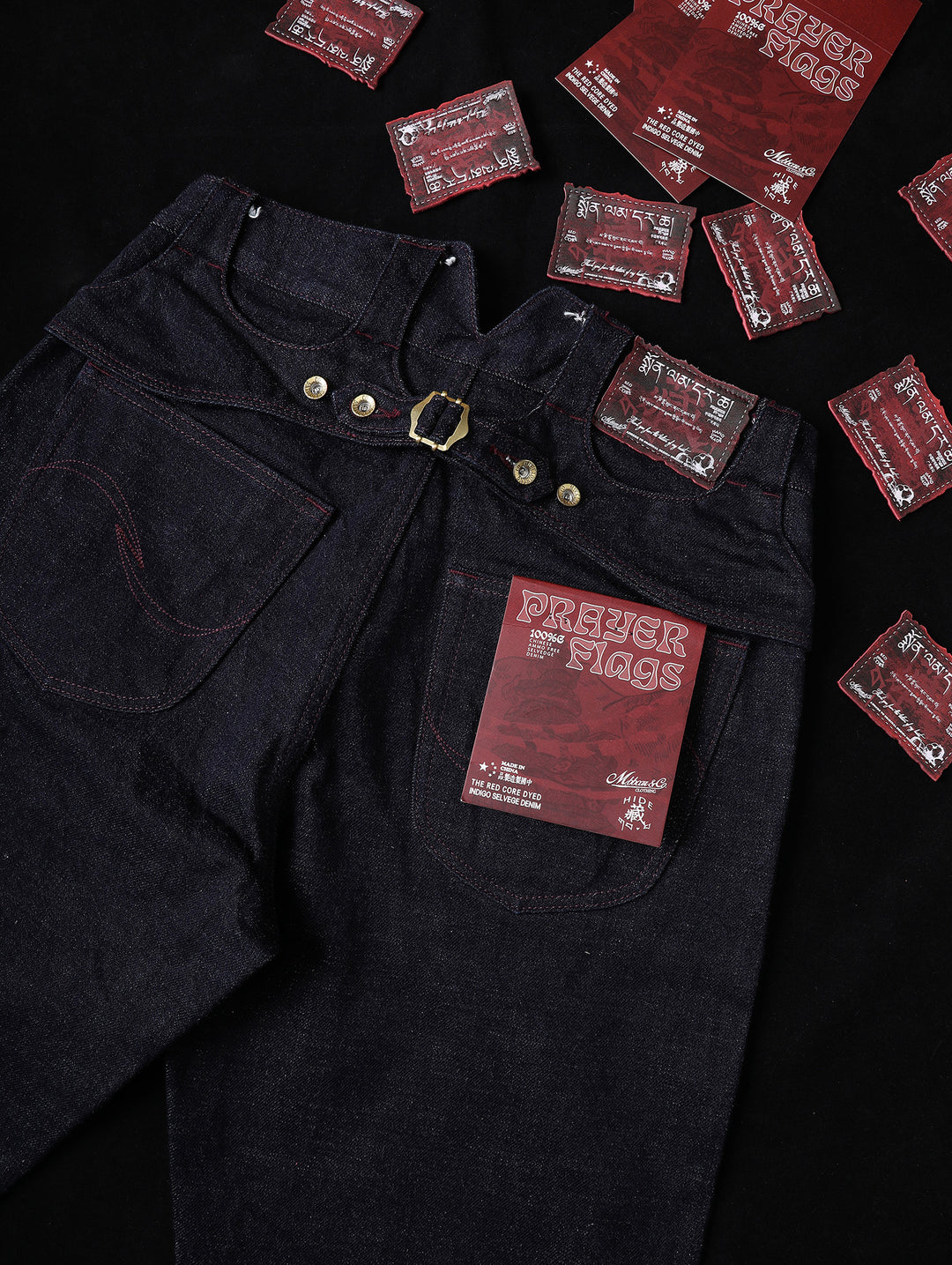 Xizang Collection Red Prayer Flag Core Straight-Fit Selvedge Denim jeans