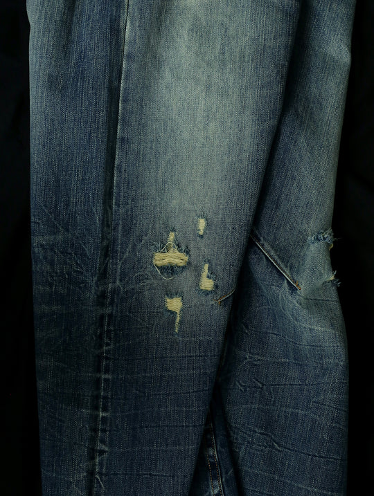Tie-dye Distressed Ripped Washed Wide-Leg jeans