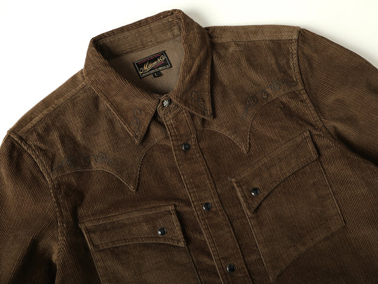 Western Series Basic Corduroy Shirt-Brown