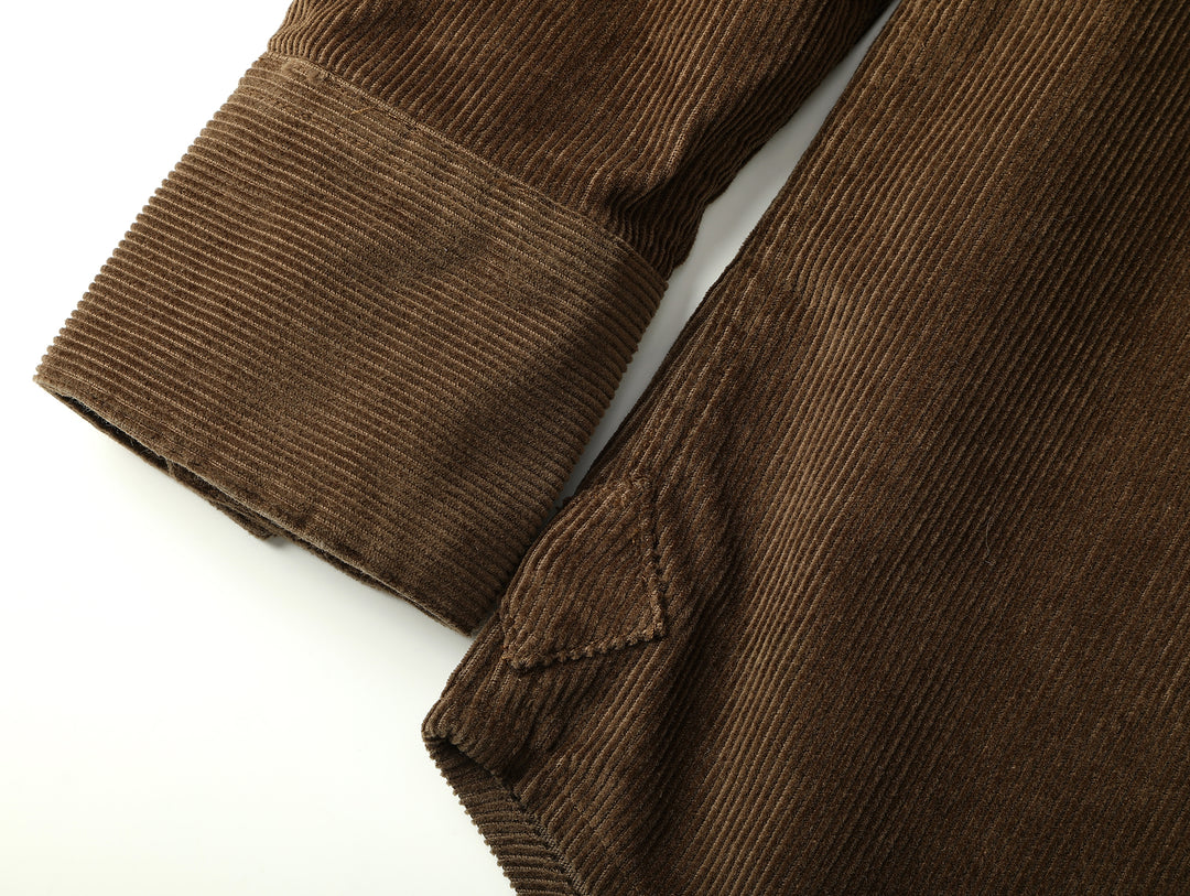 Western Series Basic Corduroy Shirt-Brown