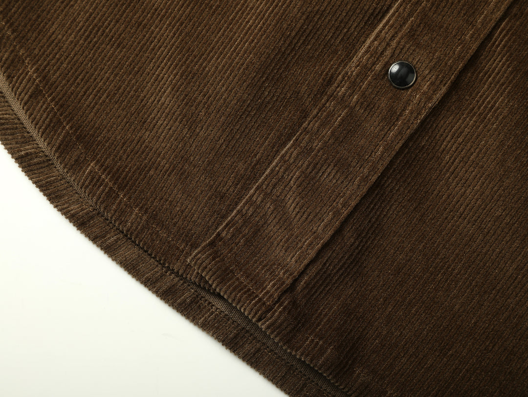 Western Series Basic Corduroy Shirt-Brown