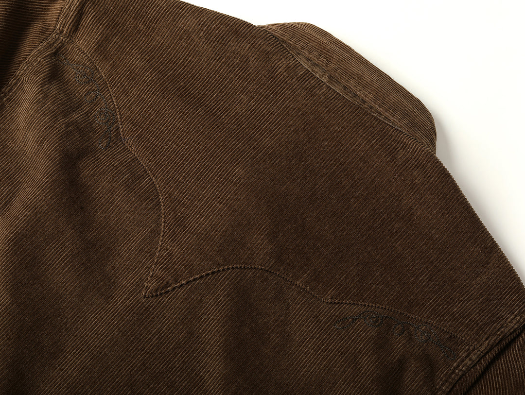 Western Series Basic Corduroy Shirt-Brown