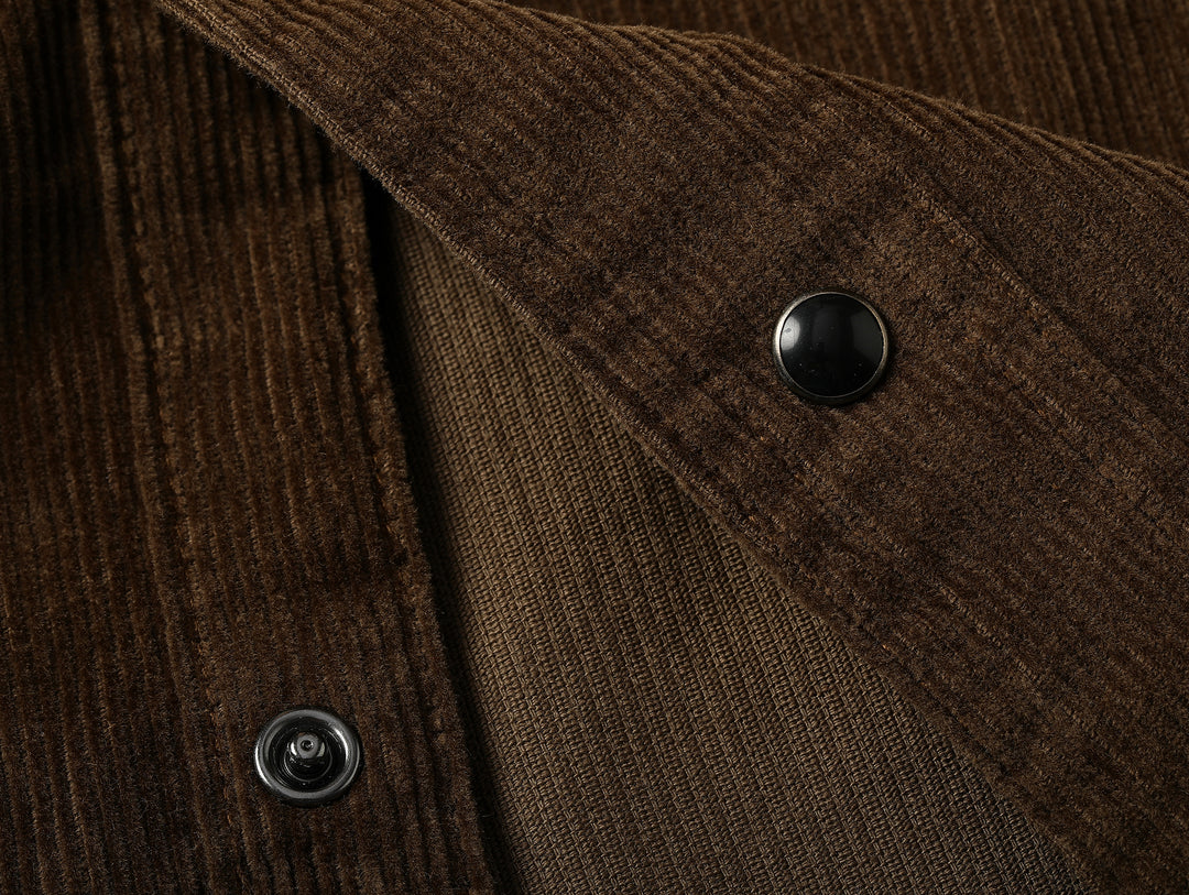 Western Series Basic Corduroy Shirt-Brown