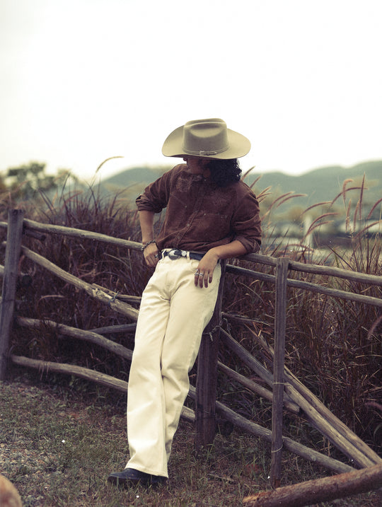 Western Series Paisley Embroidered Corduroy Shirt
