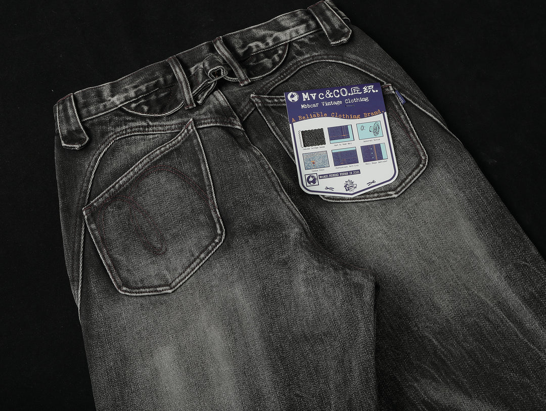 Nevada Wash Selvedge Denim Western Wide-Leg jeans