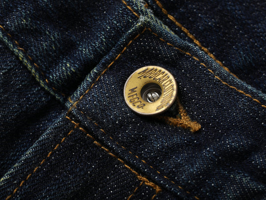 Xizang Collection Yellow Prayer Flag Core Washed Denim Wide-Leg jeans