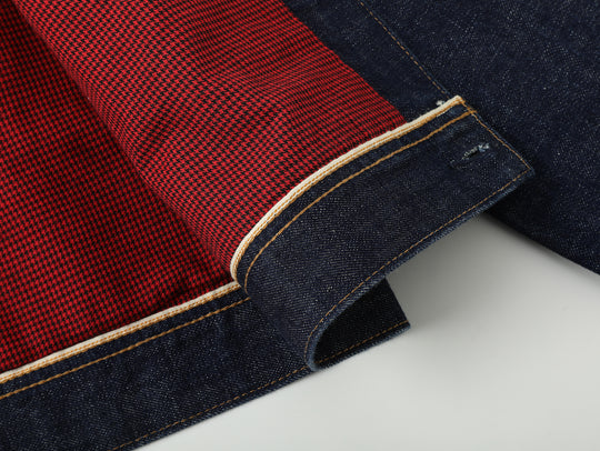 Western Series 14.9oz Houndstooth-Lined Miner Selvedge Denim Jacket