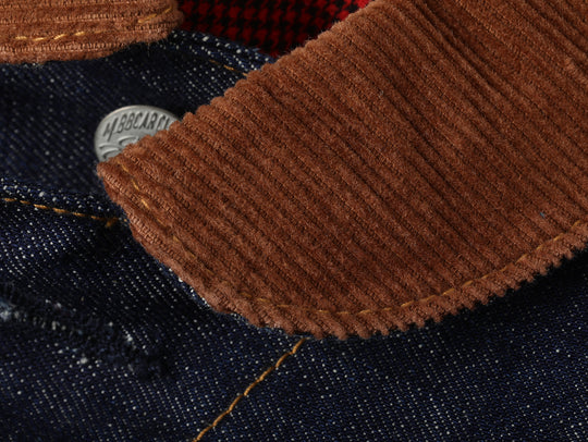 Western Series 14.9oz Houndstooth-Lined Miner Selvedge Denim Jacket