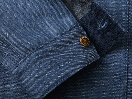 Claessen™ Blue "Planetary Tears Blue" Selvedge Denim Wool-Blend Lined Cruiser Jacket