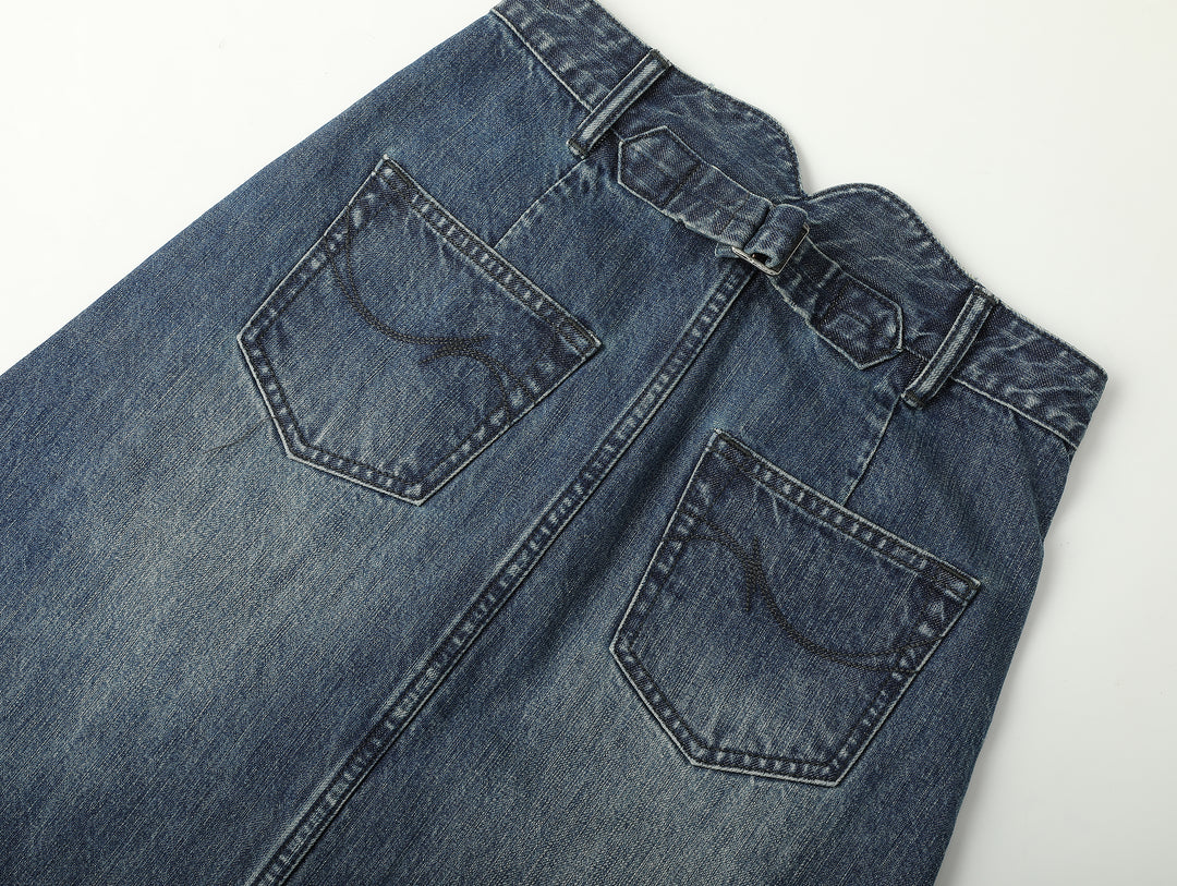 Western Series Denim A-line skirt