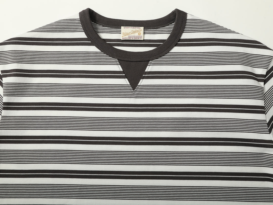 Striped Sports T-shirt-Charcoal Grey
