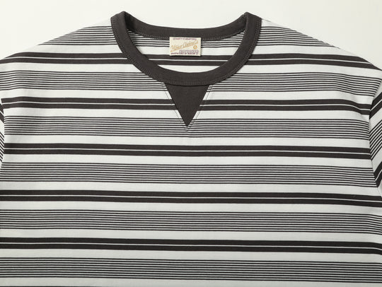 Striped Sports T-shirt-Charcoal Grey