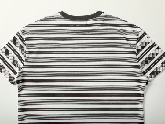 Striped Sports T-shirt-Charcoal Grey