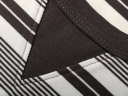 Striped Sports T-shirt-Charcoal Grey