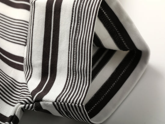 Striped Sports T-shirt-Charcoal Grey
