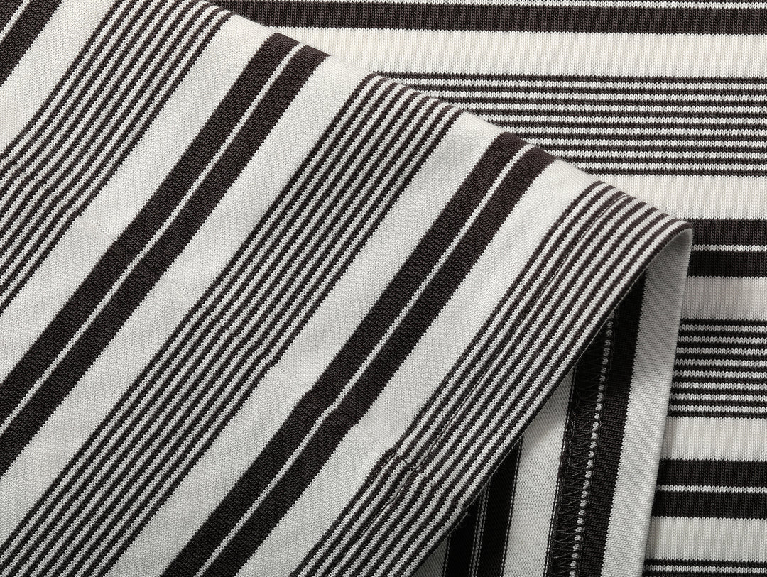 Striped Sports T-shirt-Charcoal Grey