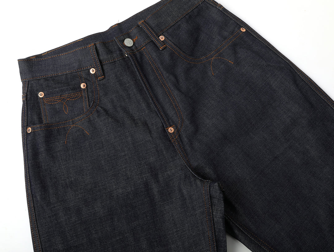 Western Series 14.9oz Houndstooth-Lined Selvedge Denim Wide-Leg jeans